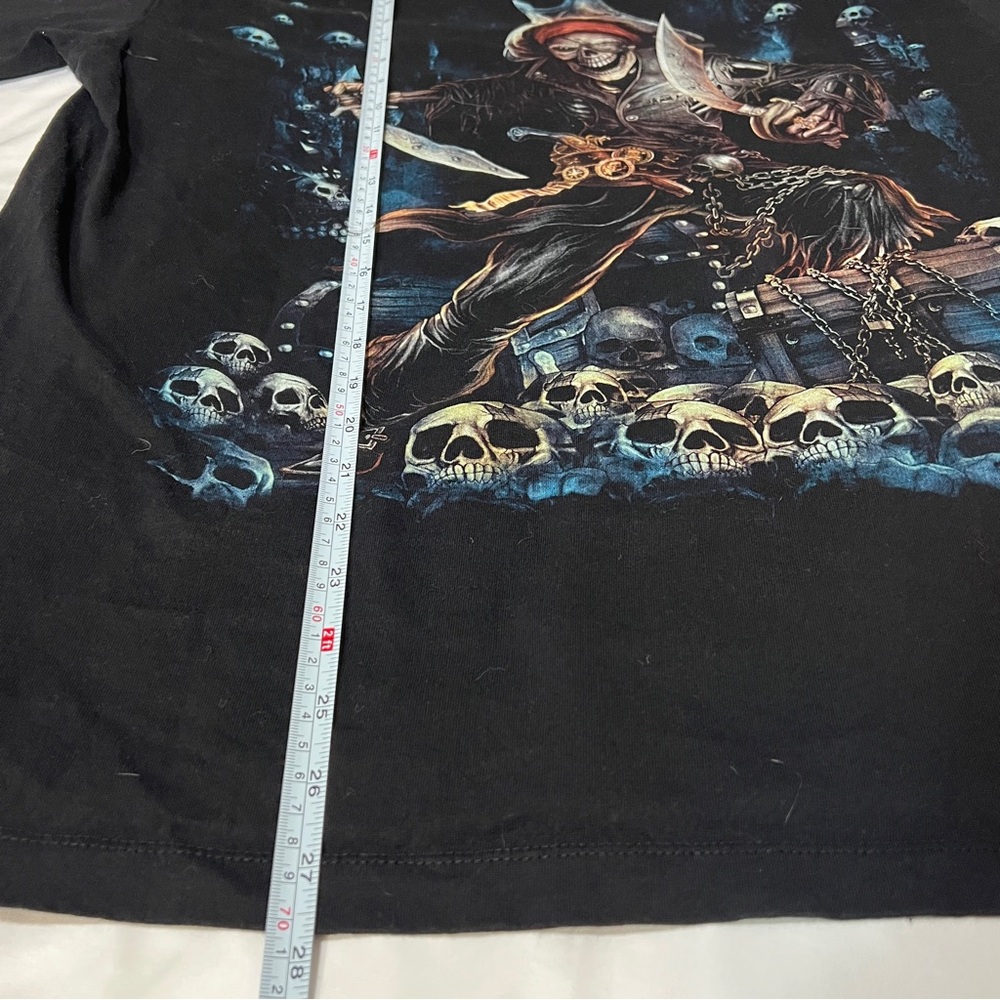 Caballo Pirate Skull Graphic Black T-Shirt L St Thomas - Picture 7 of 8